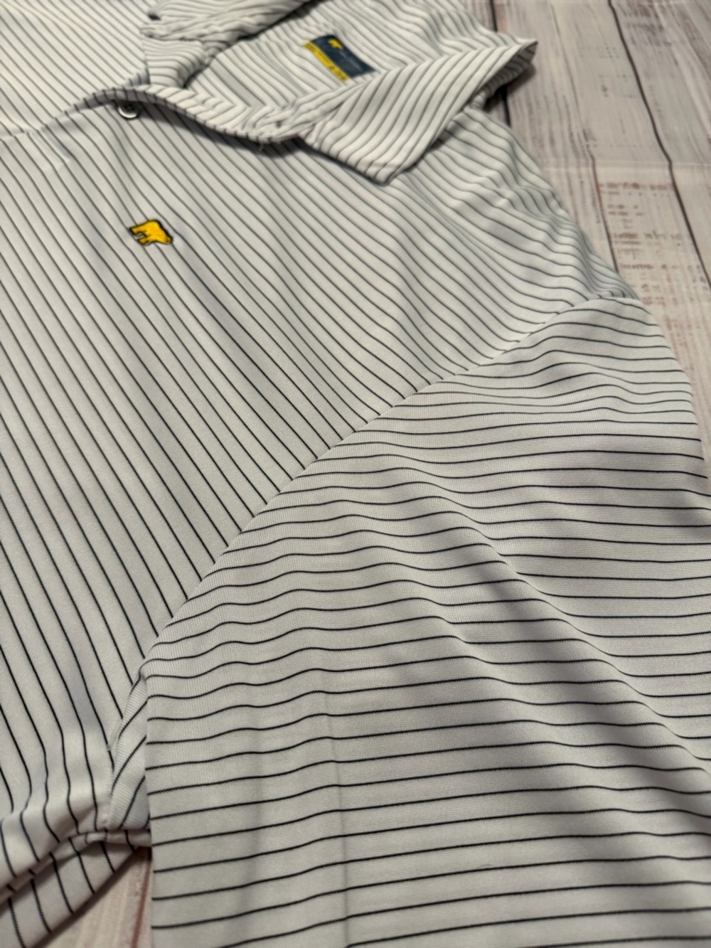 Black And White Striped Jack Nicklaus Polo Shirt